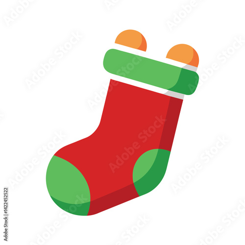christmas sock isolated on white