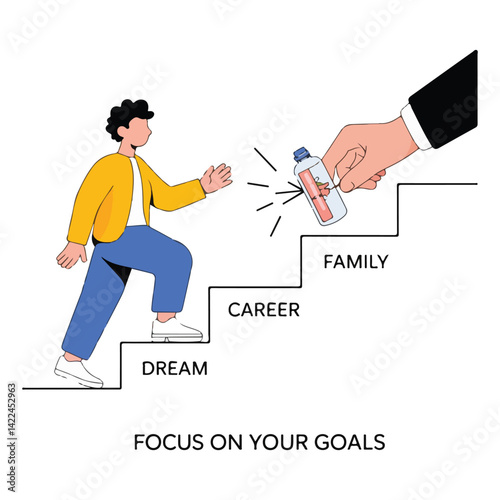 Stop Drug Abuse Illustration Bundle – Say No to Drugs, Choose Life, Break Addiction – Creative Solid Color Vector Art for Anti Drug Campaign and June 26 Awareness Day Materials