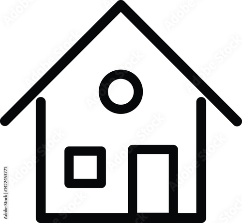 home icon, outline icon for apps and websites, House icon, thin line, outline and stroke style 

