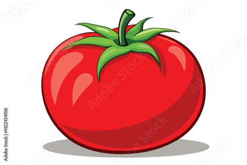 red tomato isolated vector on white
