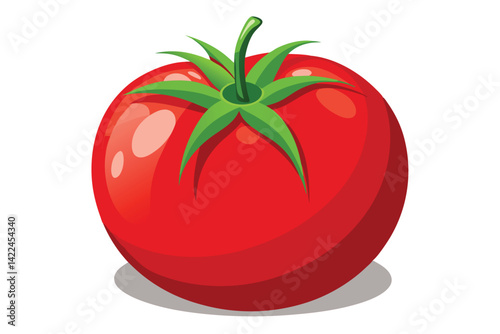 red tomato isolated vector on white