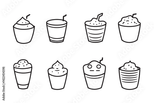 Minimalistic Milk Line Art Illustration