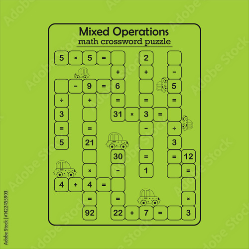 Math maze puzzle worksheets for child