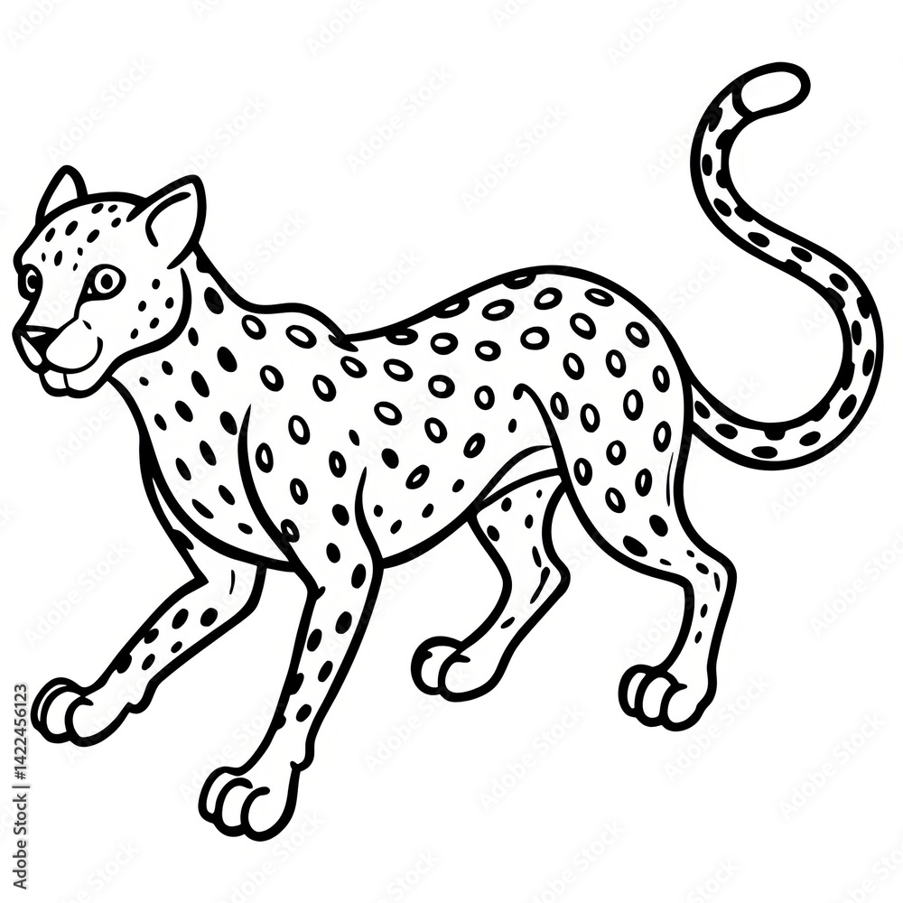 Fototapeta premium cheetah line art