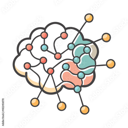 neural network icon, neural network vector illustration-simple illustration of neural network, perfect for neural network logos and icons