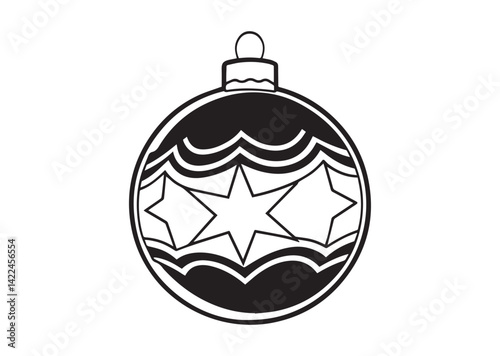 Christmas bauble silhouette vector