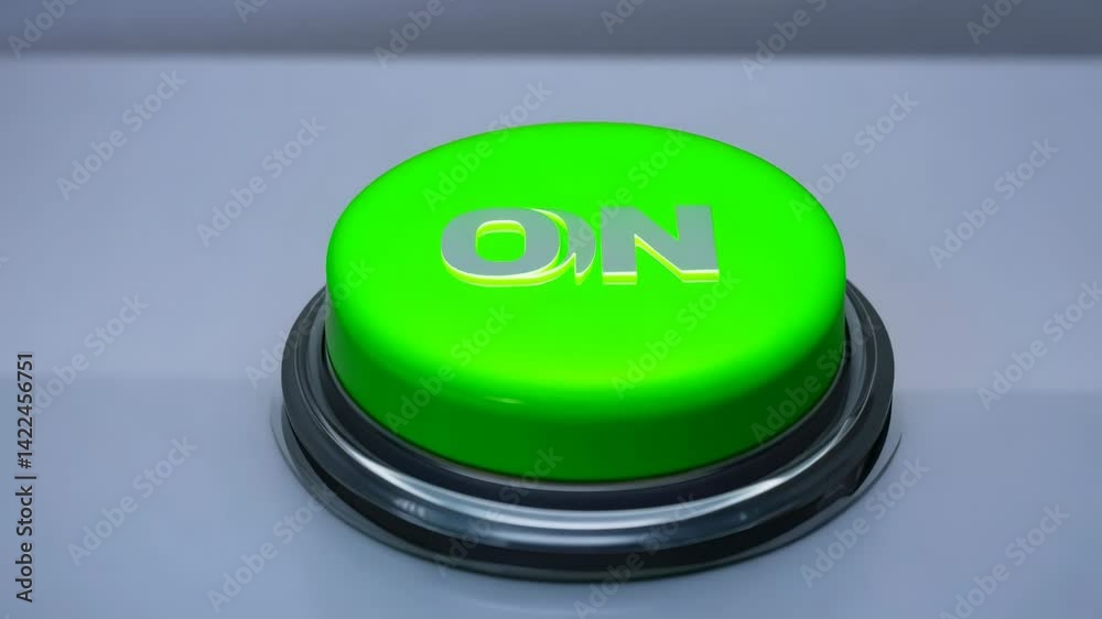 Pressing the green button to activate the system, then switching to red button to deactivate it
