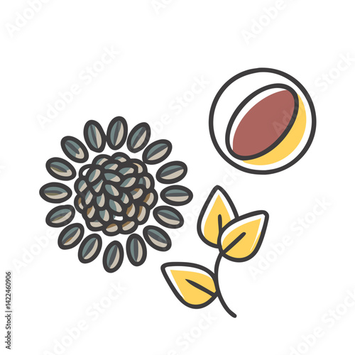 seeds sunflower or chia icon, seeds sunflower or chia vector illustration-simple illustration of seeds sunflower or chia, perfect for seeds sunflower or chia logos and icons