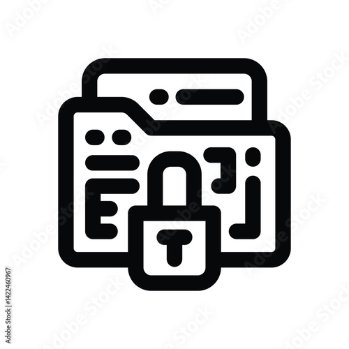data protect line icon. Clean and minimalist vector icon for websites, mobile apps, presentations, and logos. Fully scalable and customizable for any project.