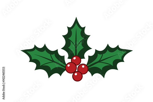 christmas holly with red berries