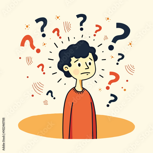 International Panic Day Vector Art - Solid Color Illustrations of Stressful Moments, Panic Management, and Breathing Techniques for Relief