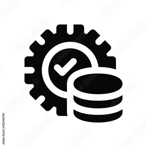 database management glyph icon. Strong and solid vector icon for websites, mobile interfaces, presentations, and visual branding. High quality and easy to edit.