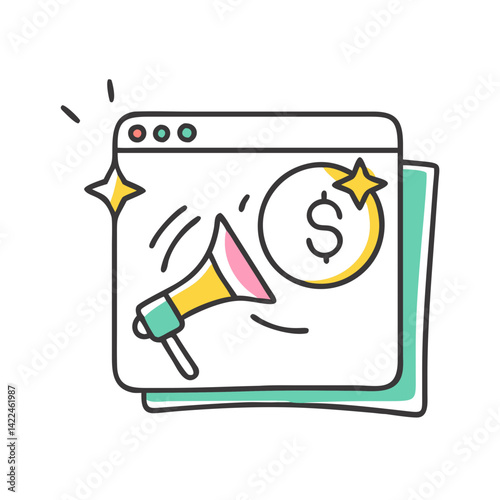 sponsored post icon, sponsored post vector illustration-simple illustration of sponsored post, perfect for sponsored post logos and icons