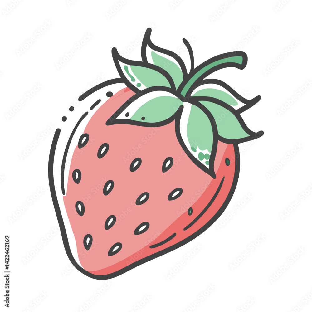 Obraz premium strawberry icon, strawberry vector illustration-simple illustration of strawberry, perfect for strawberry logos and icons