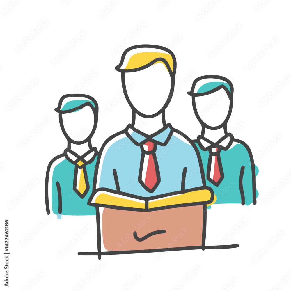 Obraz premium student council icon, student council vector illustration-simple illustration of student council, perfect for student council logos and icons