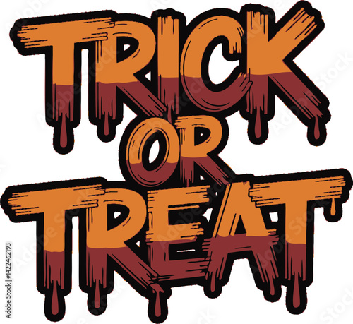 trick treat text isolated on transparent background 