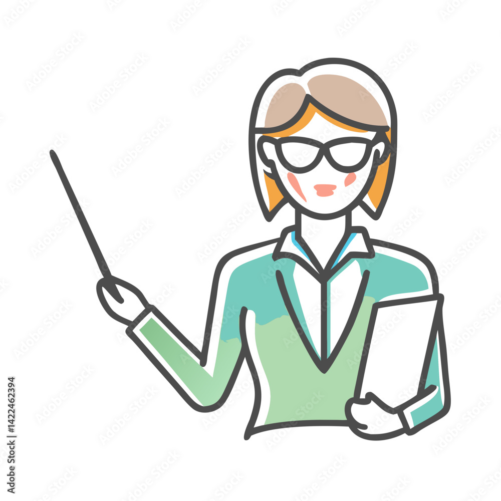 Obraz premium teacher icon, teacher vector illustration-simple illustration of teacher, perfect for teacher logos and icons
