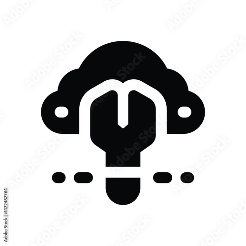 cloud service  glyph icon. Strong and solid vector icon for websites, mobile interfaces, presentations, and visual branding. High quality and easy to edit.