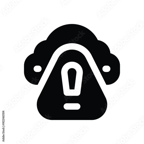 cloud alert  glyph icon. Strong and solid vector icon for websites, mobile interfaces, presentations, and visual branding. High quality and easy to edit.