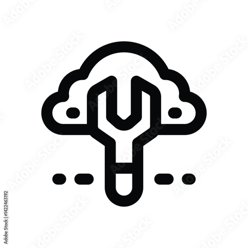 cloud service line icon. Clean and minimalist vector icon for websites, mobile apps, presentations, and logos. Fully scalable and customizable for any project.