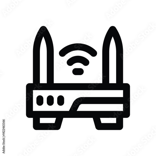 router line icon. Clean and minimalist vector icon for websites, mobile apps, presentations, and logos. Fully scalable and customizable for any project.