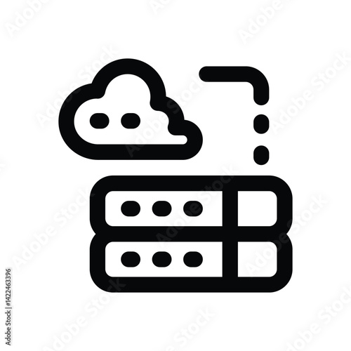 hosting line icon. Clean and minimalist vector icon for websites, mobile apps, presentations, and logos. Fully scalable and customizable for any project.