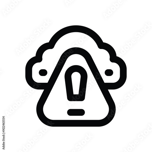cloud alert line icon. Clean and minimalist vector icon for websites, mobile apps, presentations, and logos. Fully scalable and customizable for any project.