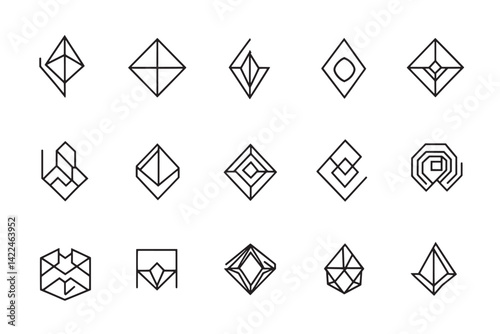 Naan Flatbread Icon in Line Art