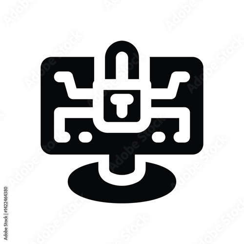 computer glyph icon. Strong and solid vector icon for websites, mobile interfaces, presentations, and visual branding. High quality and easy to edit.