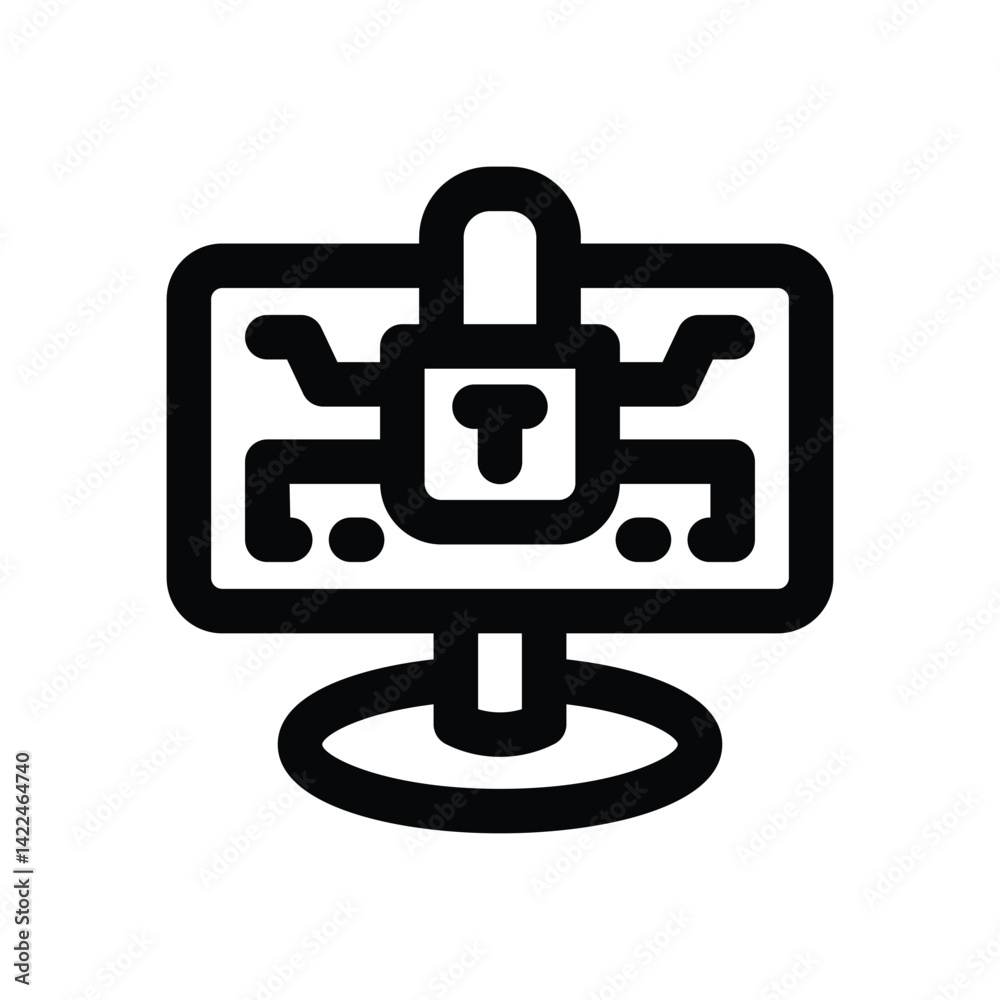 computer line icon. Clean and minimalist vector icon for websites, mobile apps, presentations, and logos. Fully scalable and customizable for any project.