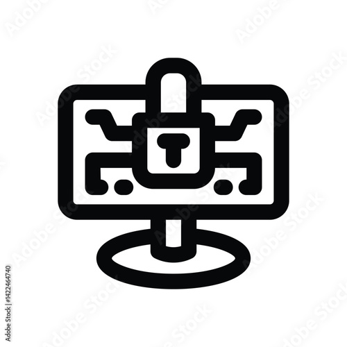 computer line icon. Clean and minimalist vector icon for websites, mobile apps, presentations, and logos. Fully scalable and customizable for any project.