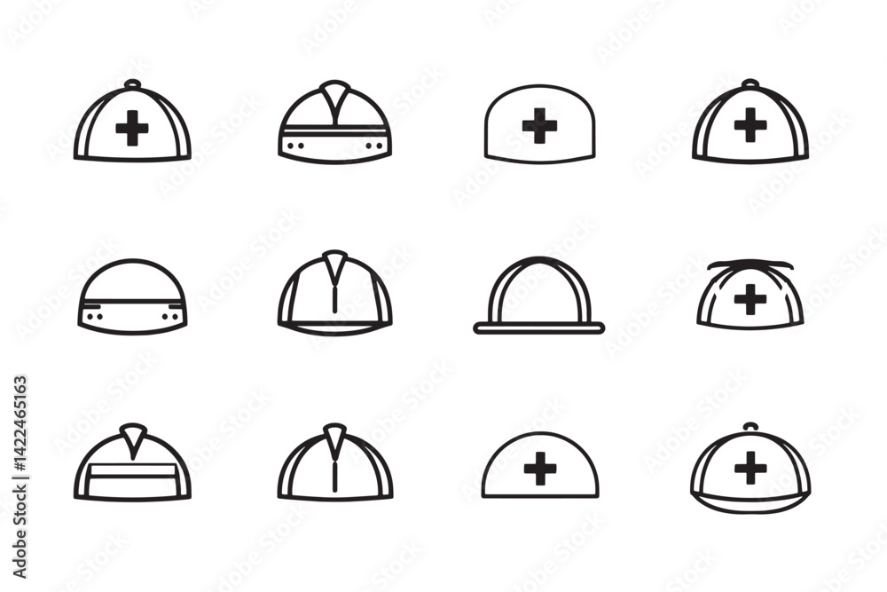 Fototapeta premium Nurse Cap Icon Minimalist Design