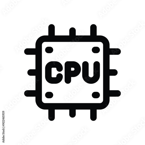 cpu line icon. Clean and minimalist vector icon for websites, mobile apps, presentations, and logos. Fully scalable and customizable for any project.