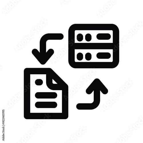 data transformation line icon. Clean and minimalist vector icon for websites, mobile apps, presentations, and logos. Fully scalable and customizable for any project.
