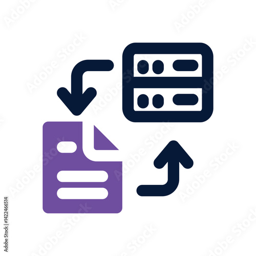 data transformation dual tone icon. Sleek and modern vector icon for websites, mobile apps, marketing materials, and corporate design. Fully scalable and ready to use.