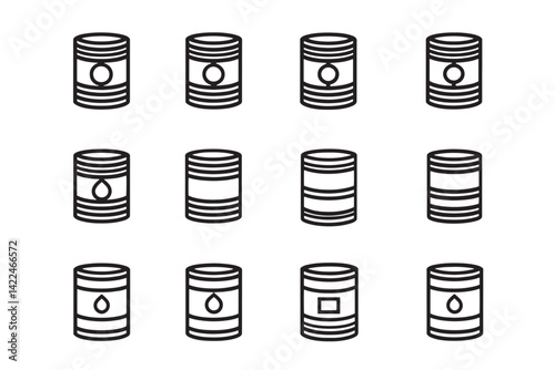 Oil Barrel Simple Outline Design