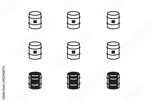 Oil Barrel Clean Modern Vector