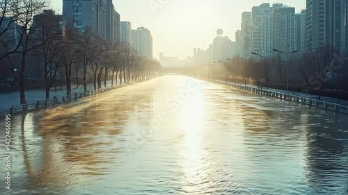 Wallpaper Mural City River Morning Mist Torontodigital.ca