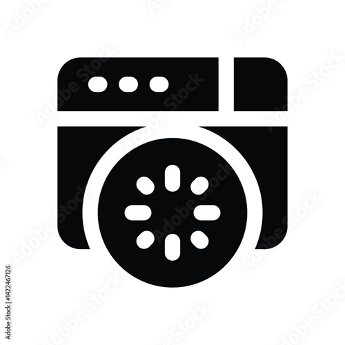 loading glyph icon. Strong and solid vector icon for websites, mobile interfaces, presentations, and visual branding. High quality and easy to edit.