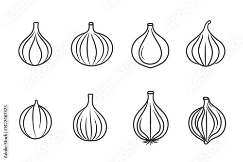 Minimalist Omelette Icon 2D Line Art