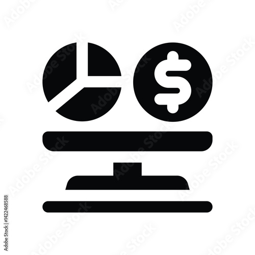 balance glyph icon. Strong and solid vector icon for websites, mobile interfaces, presentations, and visual branding. High quality and easy to edit.