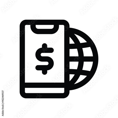 mobile phone line icon. Clean and minimalist vector icon for websites, mobile apps, presentations, and logos. Fully scalable and customizable for any project.