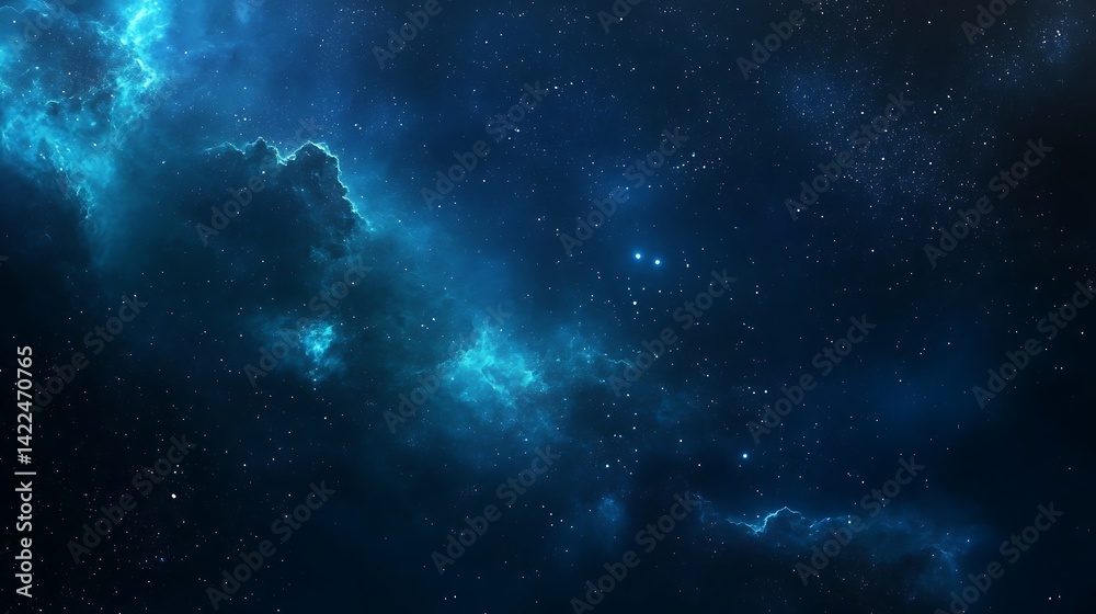 Fototapeta premium Deep space nebulae with swirling cosmic clouds.