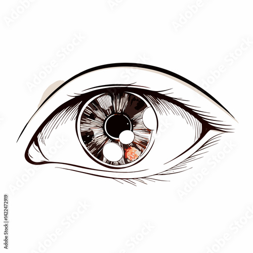 Eye Illustration Representing Vision Correction Techniques  