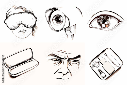 Vision Correction Illustrations in Sketch Style  