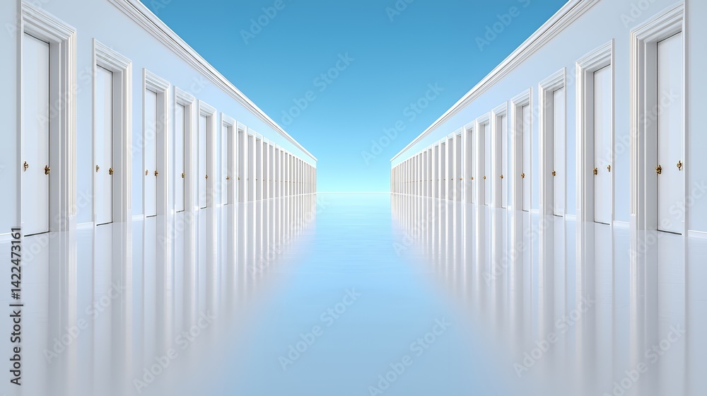 Naklejka premium Endless doors architecture perspective