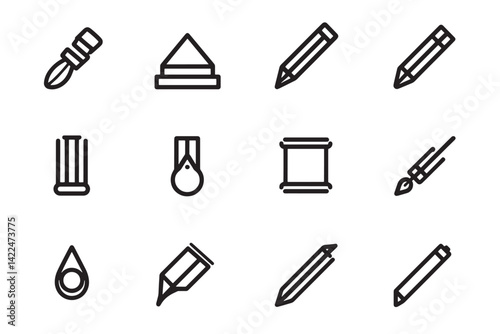 Simple Parmesan Icon 2D Line Art