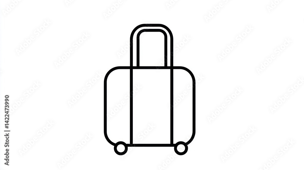 Simple black outline suitcase graphic Simple black outline suitcase graphic