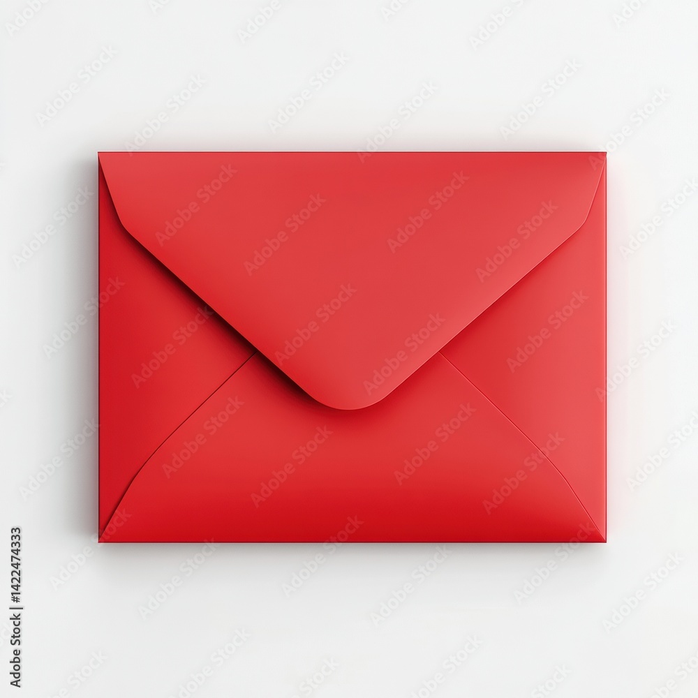 Open red envelope displayed against a solid white background showcasing minimalistic design and clean aesthetic for various uses Open red envelope displayed against a solid white background showcasing minimalistic design and clean aesthetic for various uses