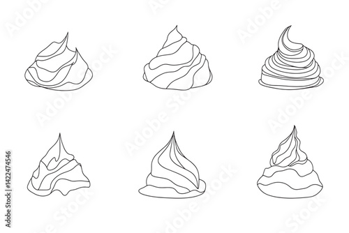 Elegant Pavlova 2D Line Art Icon